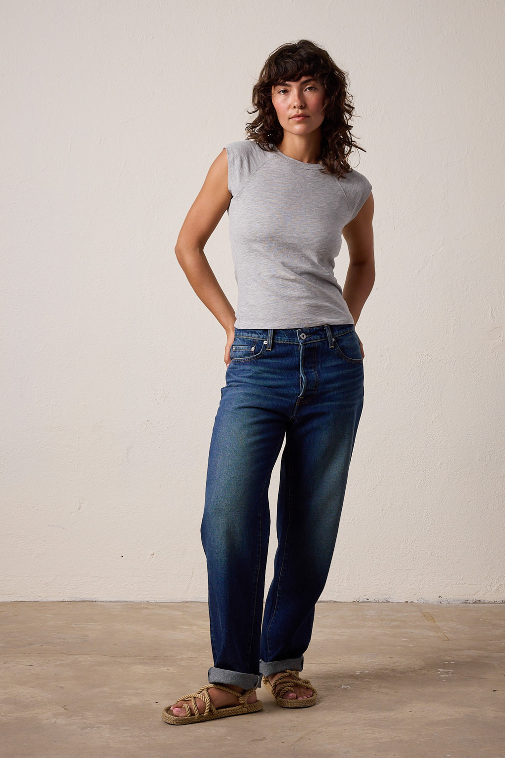 Chloe Fitted Vintage Jersey Muscle Tee