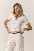 Alden Snap Front Variegated Rib Polo