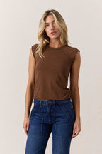 Chloe Fitted Slub Jersey Muscle Tee