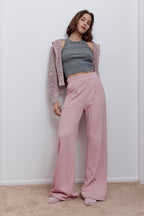 Louis Pleated Wide Leg Cloud Fleece Pant