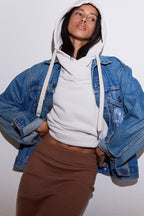 Lisse Torn Fitted Loop Terry Hoodie