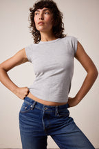 Chloe Fitted Vintage Jersey Muscle Tee