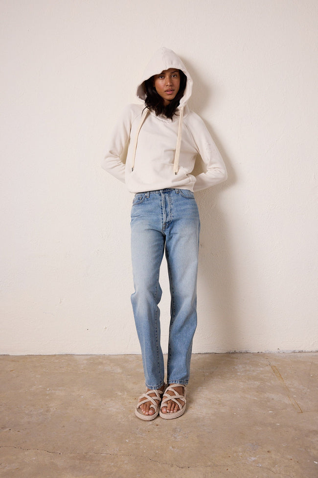 Lisse Torn Fitted Loop Terry Hoodie Main Image