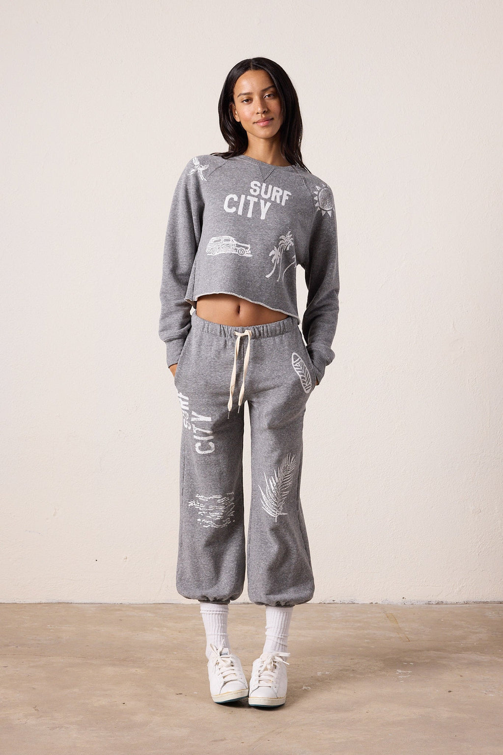 Marco Crop Melange Terry Surf City Sweatshirt