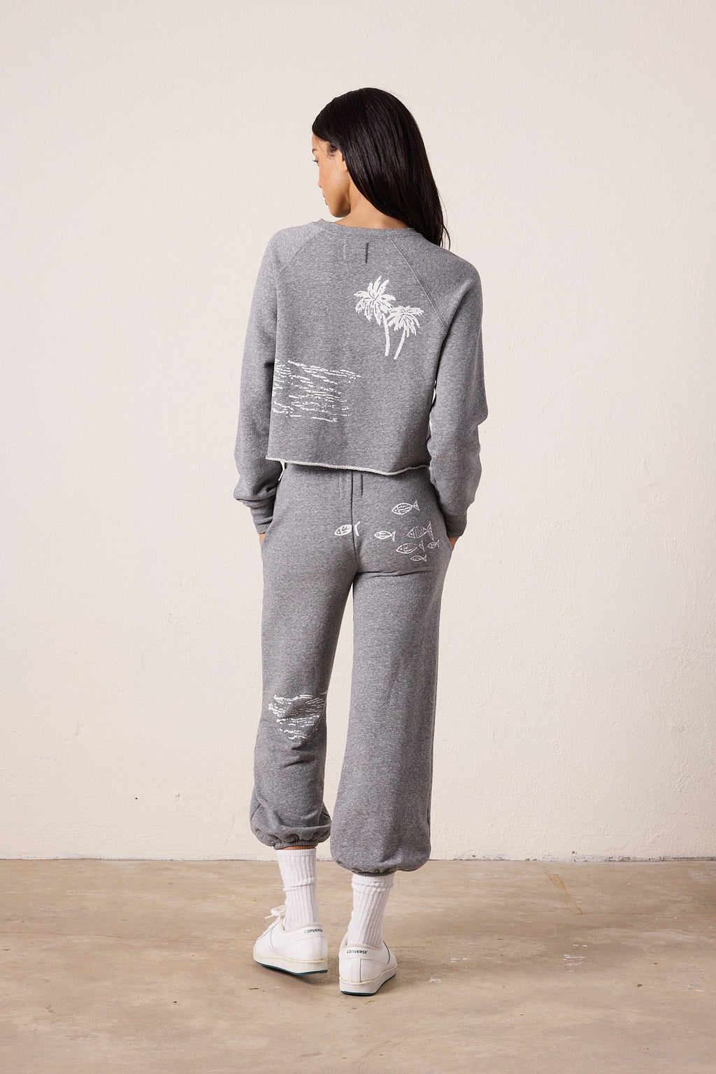 Marco Crop Melange Terry Surf City Sweatshirt