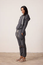 Sayde Slim Destroyed Loop Terry Sweatpant
