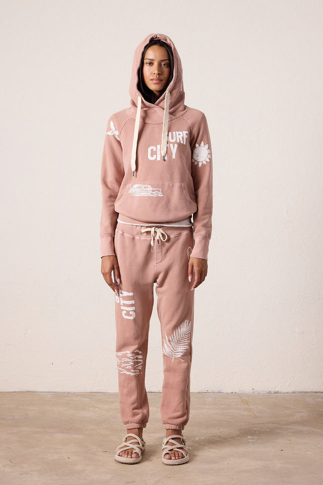 Lisse Fitted Loop Terry Surf City Hoodie Main Image