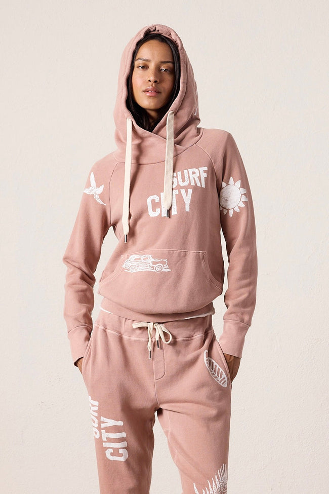 Lisse Fitted Loop Terry Surf City Hoodie Hover Image