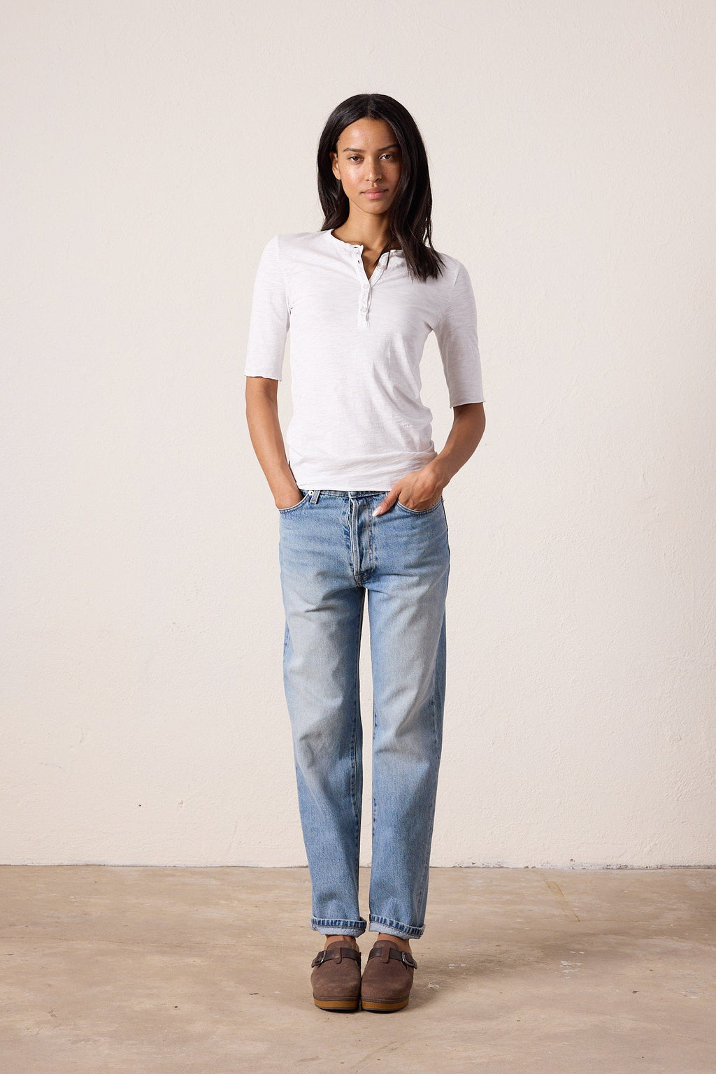 James Fitted Slub Jersey Henley