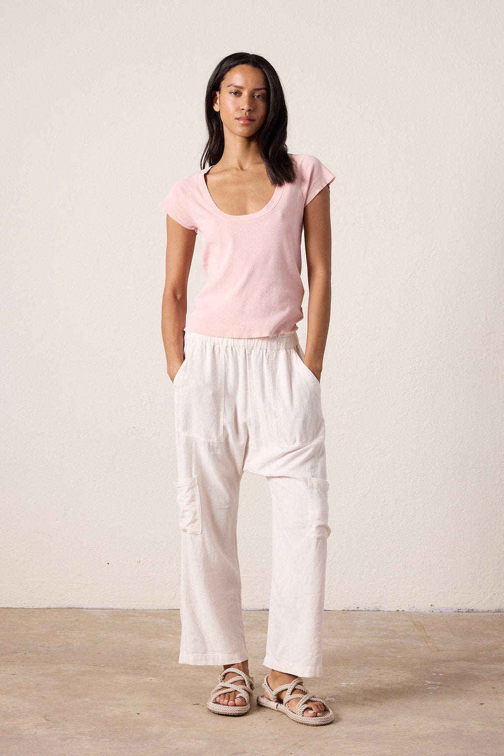 Gia Fitted U Neck Baby Rib Tee