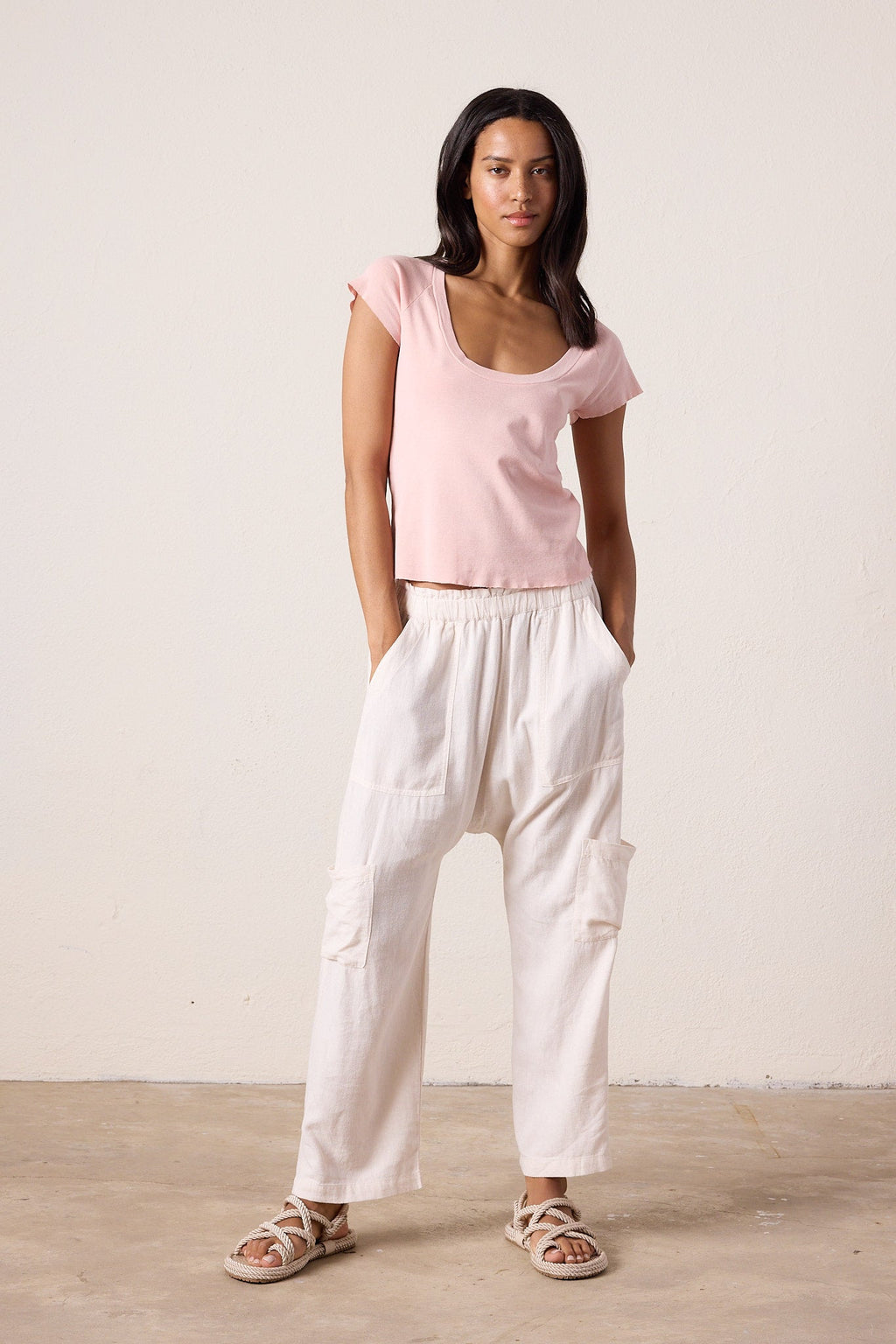 Gia Fitted U Neck Baby Rib Tee