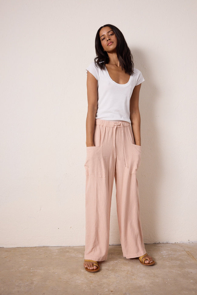 Sydney Wide Leg Linen Viscose Pant Main Image