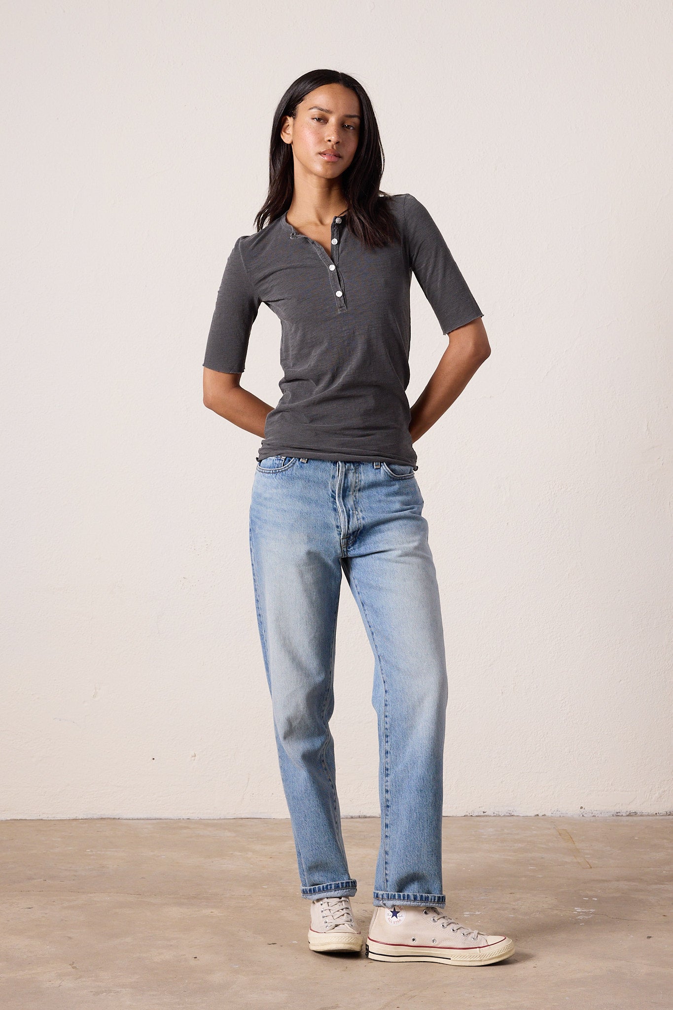 James Fitted Slub Jersey Henley