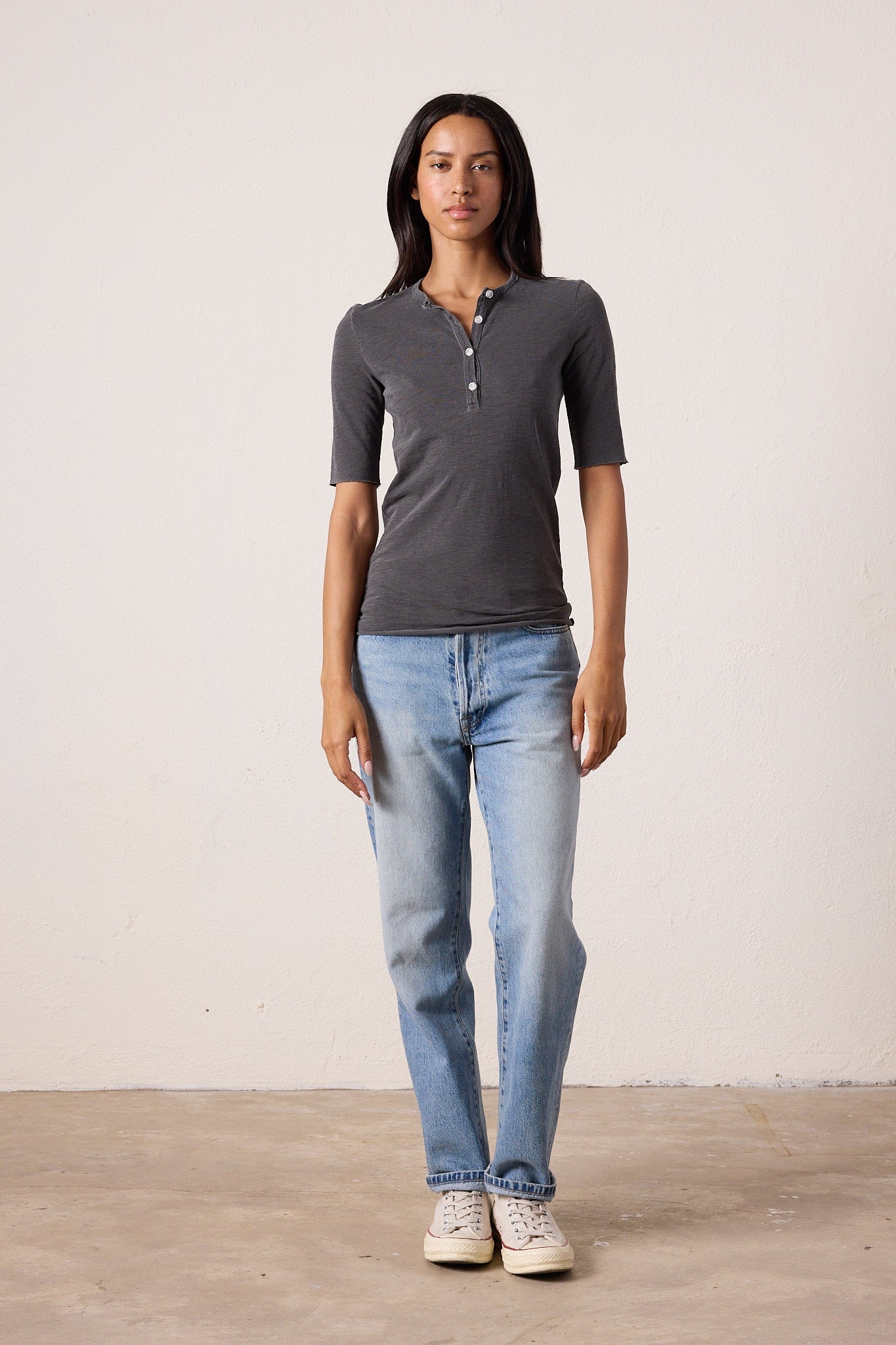 James Fitted Slub Jersey Henley