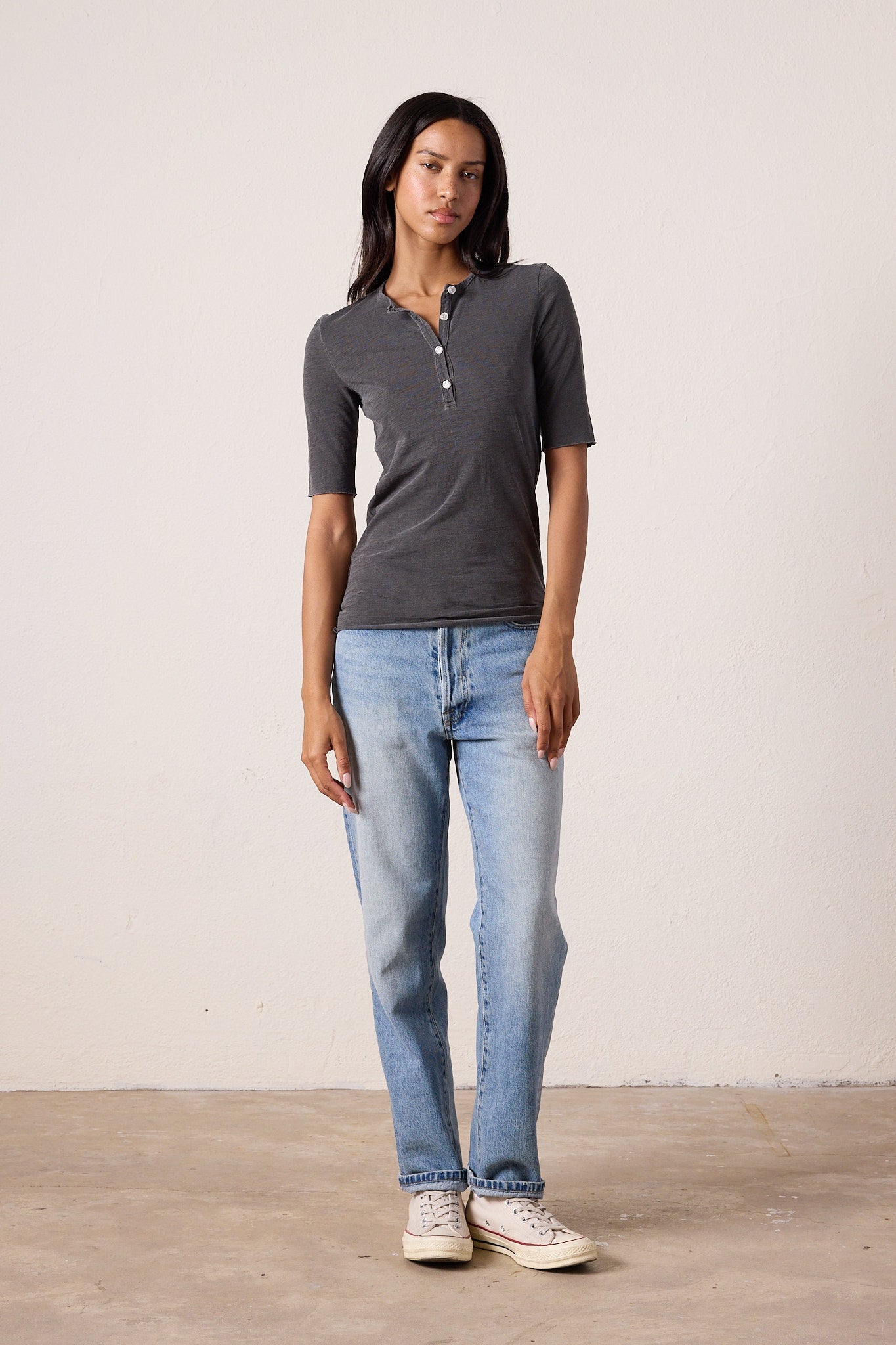 James Fitted Slub Jersey Henley