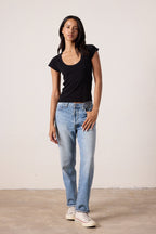 Gia Fitted U Neck Baby Rib Tee