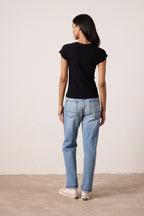 Gia Fitted U Neck Baby Rib Tee