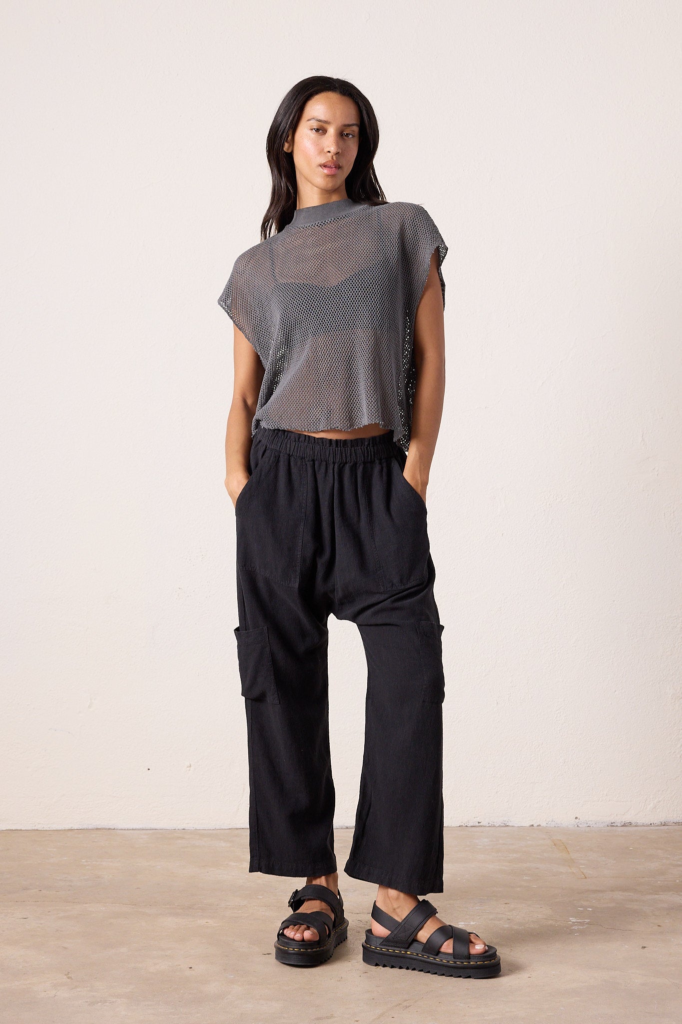 Shailey Paperbag Waist Linen Viscose Pant