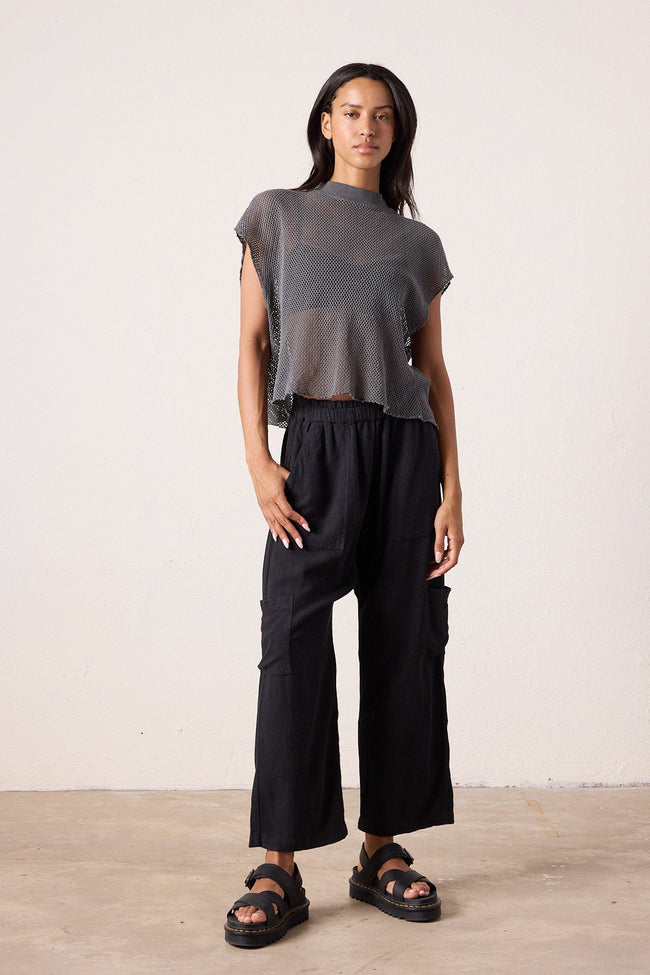 Shailey Paperbag Waist Linen Viscose Pant Main Image