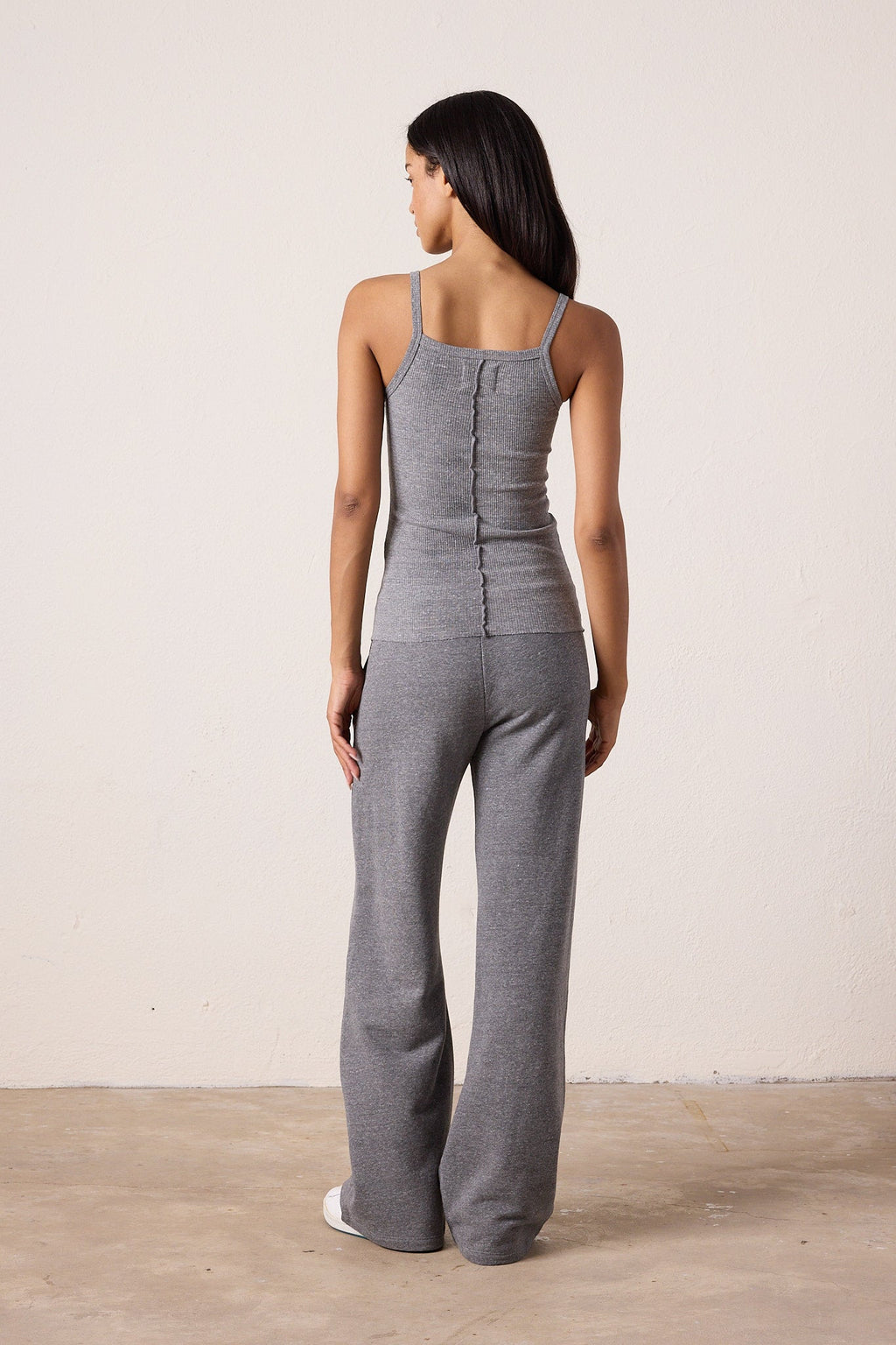 Kai Fitted Melange Rib Cami Tank