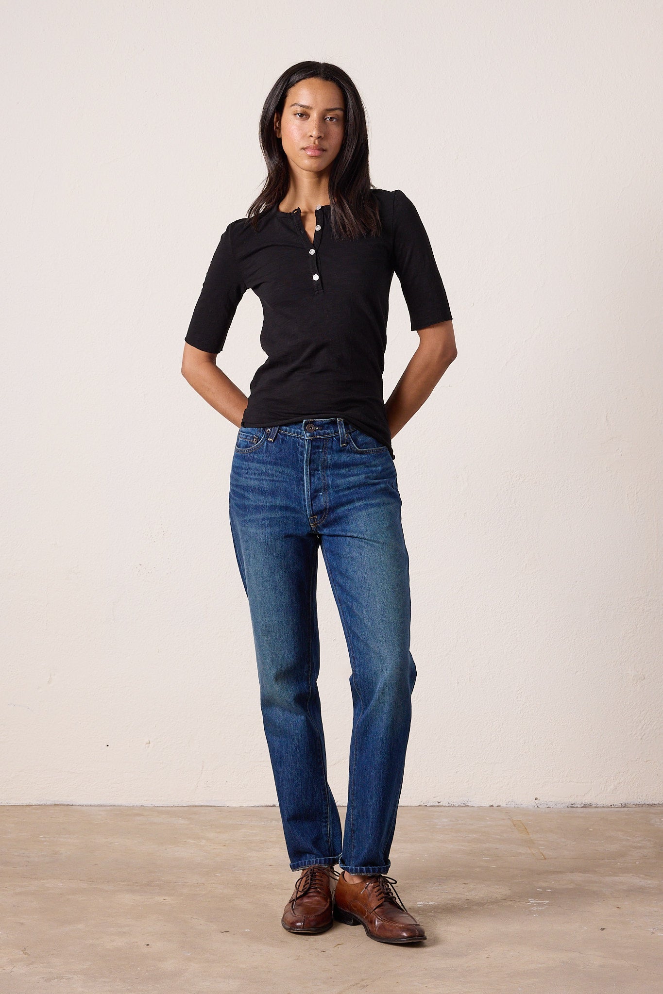 James Fitted Slub Jersey Henley