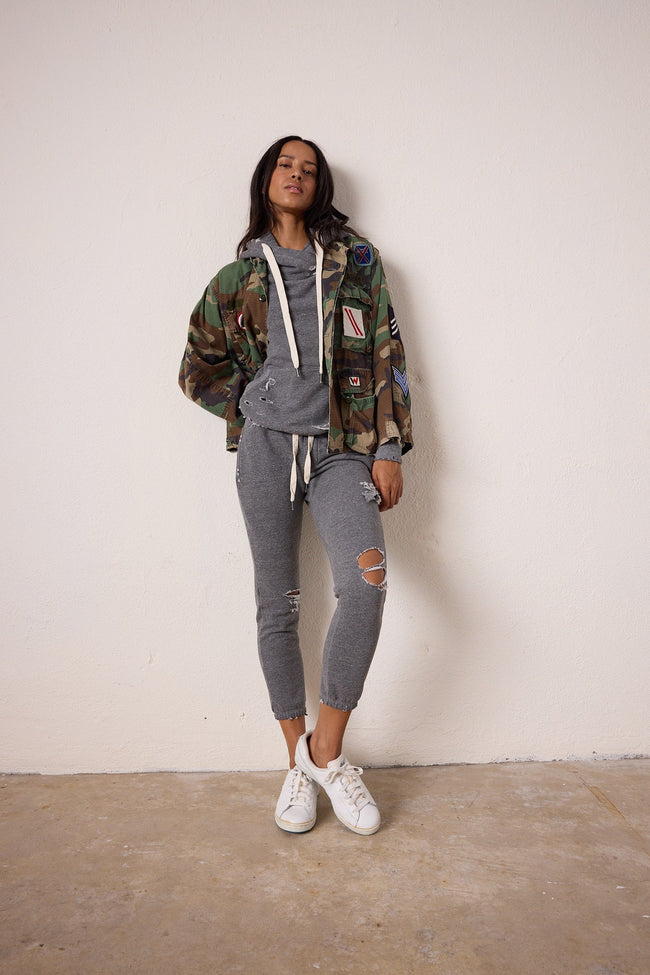 Sayde Slim Destroyed Melange Terry Sweatpant Hover Image