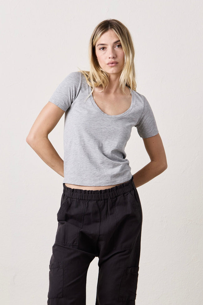 Tally Slim Fit U Neck Vintage Jersey Tee Hover Image