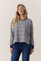 Abby Loose Fit Stripe Slub Jersey Tee