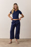Akari Crop Linen Cotton Tie Pant