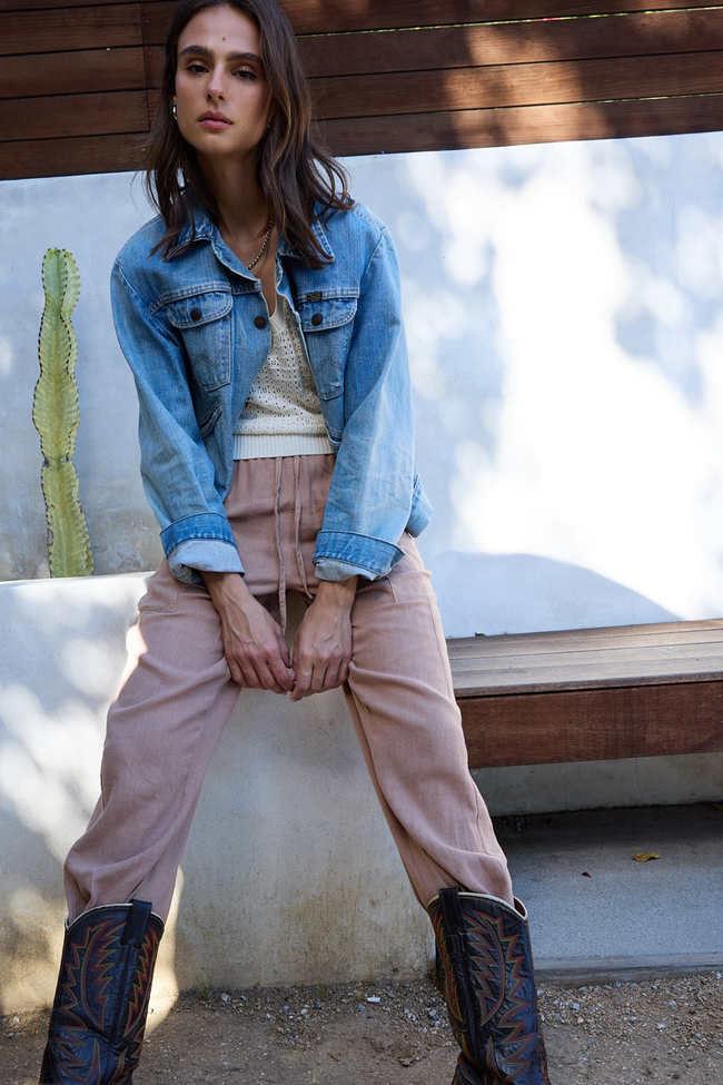 Sydney Wide Leg Linen Viscose Pant Hover Image